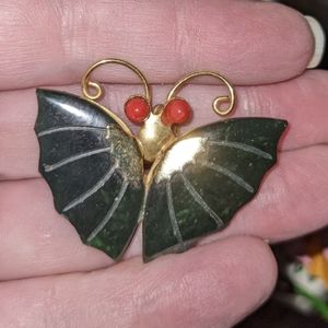 Asian Jade Butterfly Pin
